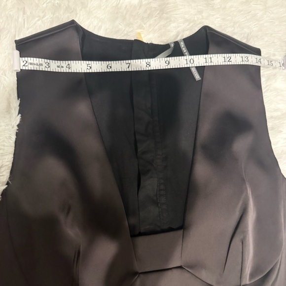 By Anthropologie Dark Brown Sleeveless Square Neck Mini Dress | NWT | Size 10 - Picture 12 of 15